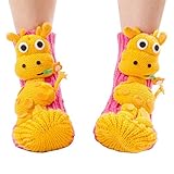 Coxeer Women's 3d Thick Knit Slipper Socks with Non-skid Soles Sizes 5-9