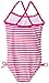 Kanu Surf Girls' Layla Beach Sport Banded 1 Piece Swimsuit, Bali Pink Stripe, 5