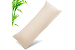 TELUS Body Pillow Cases Cover, Bamboo Rayon Body Pillowcases with Zipper Closure, Cooling and Breathable Pillow Case for Hot Sleepers and Night Sweats, 20x54 inches, Khaki