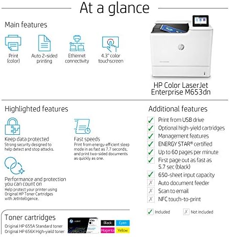 hp color laserjet enterprise m653dn datasheet