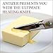 Antizer Butter Spreading Cheese Melting Ice Cream Heating Kitchen Knife Fast Heating Up With Stainless Steel Blade And Rechargeable Lithium Ion Battery For Breakfast Or Dinner White Color
