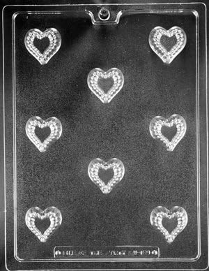 Deep Fill Fluted Heart Plastic Sheet Chocolate Mould 8 on 1