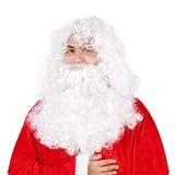 BigOtters Santa Costume Accessory, 3pcs Christmas Set with Glasses, Deluxe Long 
