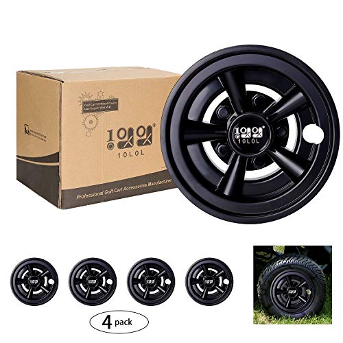 10L0L Golf Cart Wheel Covers Hub Caps (Set of 4), Compatible with EZGO