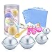 Caydo 42 Packs DIY Bath Bomb Molds Set with Instructions Including 8 Pieces 3 Size DIY Metal Bath Bomb Molds, Spoons, Shrink Wrap Bags for Crafting Your Own Fizzies