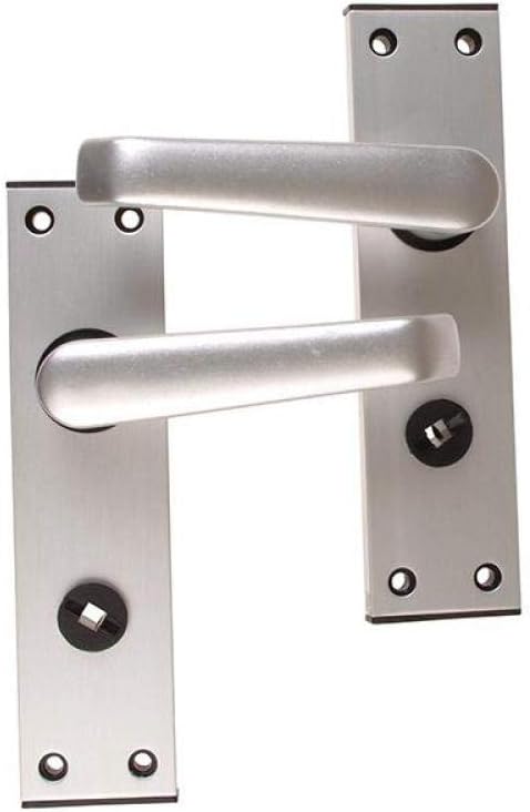 Union Locks Ambassador Bathroom Set Door Furniture Anodised - Silver (Visi Pack)