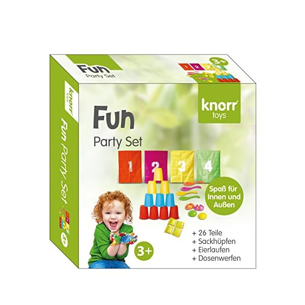 Knorrtoys 56000 - Party Set - "Fun" 32teilig, Sackhüpfen, Eierlaufen, Dosenwerfen, [Mo] – Bild 3