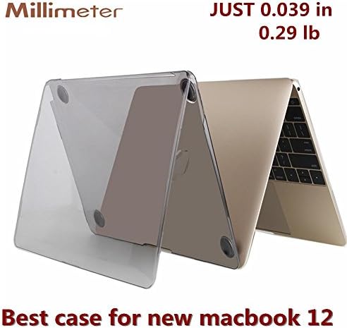 Millimeter Apple New Macbook 12-inch Transparent Black Crystal Case for MacBook 12" A1534 (2015 NEWEST VERSION) Shell Cover