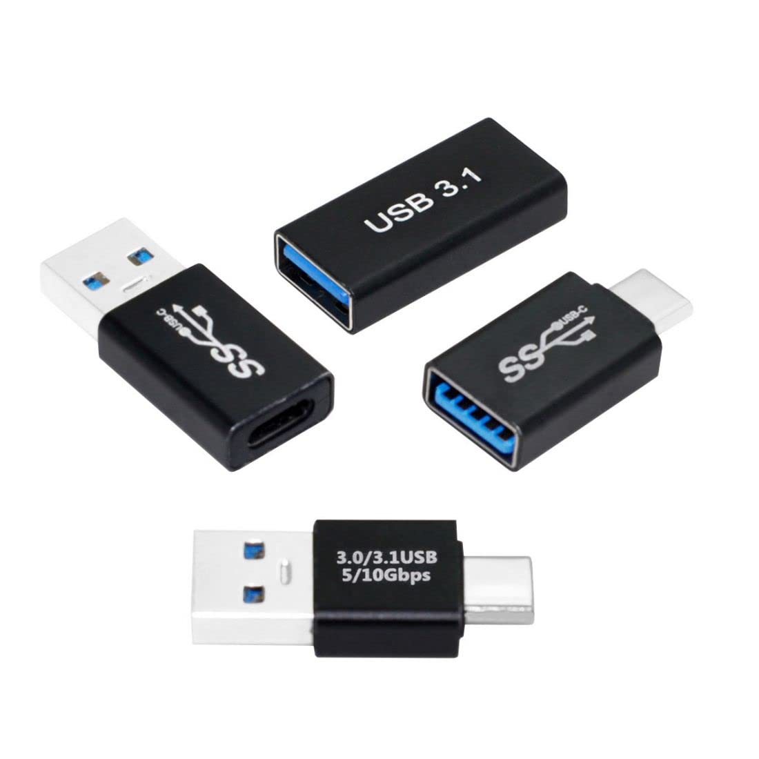 chenyang 4 Pack USB 3.0/3.1 Connector USB 3.0 to USB C 10Gbps OTG Data Charge Converter Adapter — image 1
