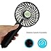 Anpress Handheld Fan, Air Cooling Personal Fan USB/18650 Rechargable Battery Operated Fan with Adjustable Stepless Speeds for Home Office & Indoor Outdoor Activities (Black)