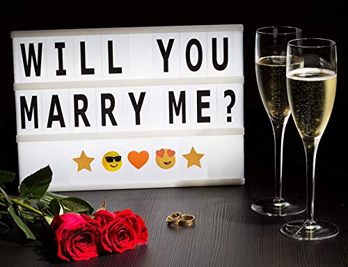 Large A4 Cinematic light box with Remote control and 211 letters and colored emojis. Light up letters for LED Message board, sign, marquee. USB and AA battery. Light up letter box By BestCircle - Thumbnail 4