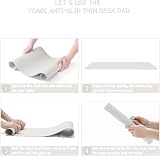 YSAGi Non-Slip Desk Pad 60 x 35 cm Gray Waterproof PVC Leather Desk Protector view 7