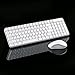 Jelly Comb MK08 Ultra Compact Wireless Keyboard and Mouse Combo Set for Windows and Android, Battery Operated, 2 AA Batteries Needed(Not Included),Silver+White