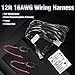 Primelux 2 Lead 12ft 16 AWG 40A Relay Wiring Harness Kit for LED Light Bars & Fog Lights – Waterproof 3-Pin Switch, Dual Circuit for Trucks, UTVs, ATVs, Boats