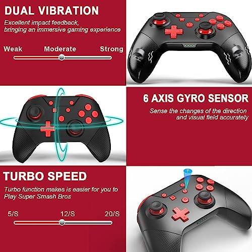 GCHT GAMING Switch Controller, Wireless Controller Compatible Nintendo