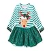 Kids Girls Christmas Outfits Deer Striped Princess Dress Toddler Christmas Clothes by Laimeng (5T, Green)