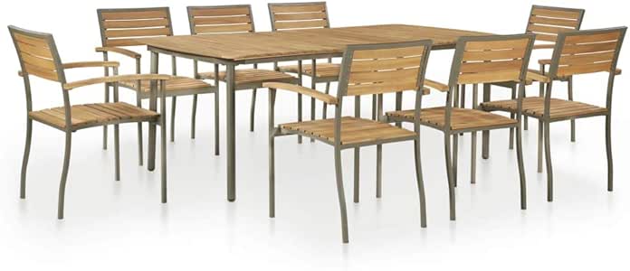 tidyard Conjunto de Mesa y 8 Sillas Conjunto de Comedor para Jardín
