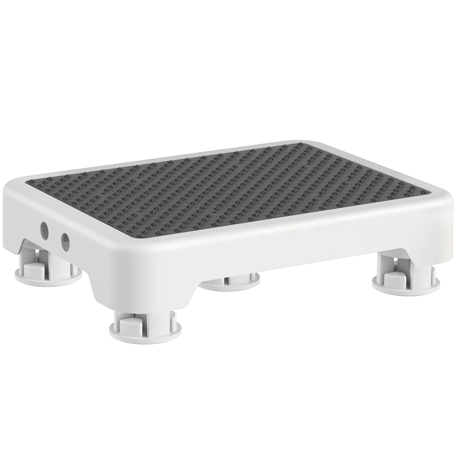 Photo 1 of Ronlap One Step Stools for Adults, Portable Safety Step Platform for Seniors Small Plastic Bedside Step Stool Mobility Wide Step Stools Elderly Assistance for Shower Bed Car Stair Outdoor, White-Black