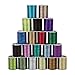 Kurtzy 20 Pack Metallic Polyester Embroidery Thread - 40m Assorted Colour Glitter Threads with Spool - Floss Skeins for Sewing Machine, Friendship Bracelets, Cross Stitch & DIY Art & Crafts