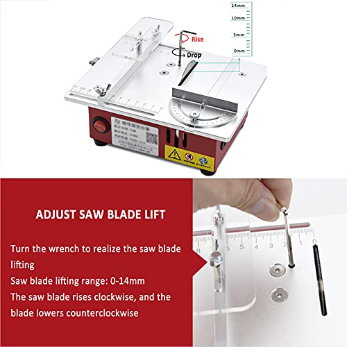 ZHJIUXING HO Tischkreissägen 96W, Mini Elektrische Tischkreissäge mit Anhebbarer Kreissägeblatt, Bohrmaschine, Polieren… – Bild 4