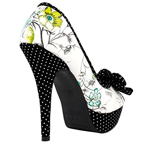SHOW-STORY-Sexy-Bow-Multicoloured-Floral-Polka-Dot-Platform-Party-PumpsLF30476