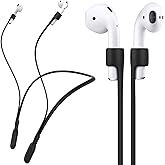 GOGOSODU Compatible Airpods Strap, Silicone Anti-Lost Wire Cable Connector Sports Neckband Compatible for Airpods Pro 3/2/1, Airpods 4, 3, 2, 1, Black