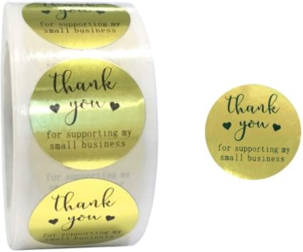 Amazon Com Thank You For Supporting My Small Business Stickers 500pcs Stickers Thank You Stickers Roll For Gift Decor A 1inch Office Products