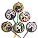 French Bulldog Cupcake Toppers, set of 6 different birthday dogs party decorations