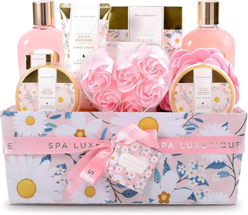 SPA LUXETIQUE Damen Bade Geschenkset - Beauty Set für Sie 12tlg Geburtstagsgeschenk, Gänseblümchenduft Spa Set, Wellness Set für Frauen, Muttertaggeschenke, Val