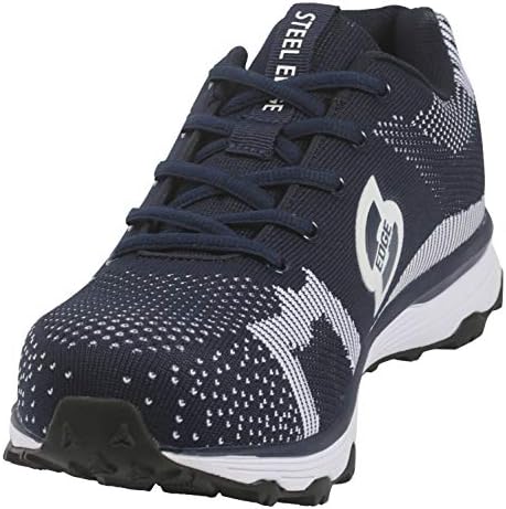 Trainer Style Safety Toe Shoes for Men, Solid Rubber Outsole, Slip Resistant Steel Toe Shoes Men, Synthetic Mesh Steel Toe Shoes, Athletic Men's Safety Toe Shoes