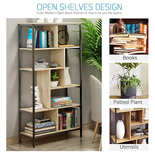 VIPEK Bookshelf 5 Tier Bookcase Book Rack Shelf Modern Cube Storage