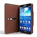Black/ Brown CellTo Faux Leather Diary Flip Case w/ ID Slots, Bill Fold, Magnetic Closure & Free Screen Protector for Samsung Galaxy Note 3