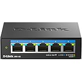 D-Link 5-Port 2.5GB Unmanaged Gaming Switch with 5 x 2.5G - Multi-Gig, Network, Fanless, Plug & Play (DMS-105),Black