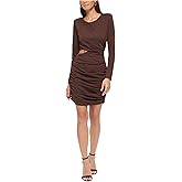 GUESS Womens Ruched Cut-Out Cocktail and Party Dress Brown 12