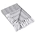 DII Herringbone Striped Collection Cotton Throw Blanket, 50x60, Black