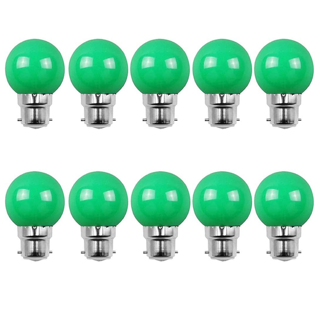 Aiwerttes 10-Pack B22 2W Bayonet Bulbs 2W Garland Party Bulbs (20W Equivalent) Green Colorful Energy Efficient Bulb for Christmas Halloween Wedding Party Decoration