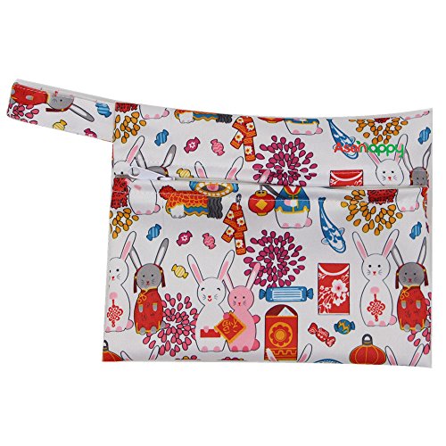 Asenappy Washable Cloth Menstrual Pads 5 PCS Reusable Sanitary Pads+1 bag (Medium, Mixed Prints)