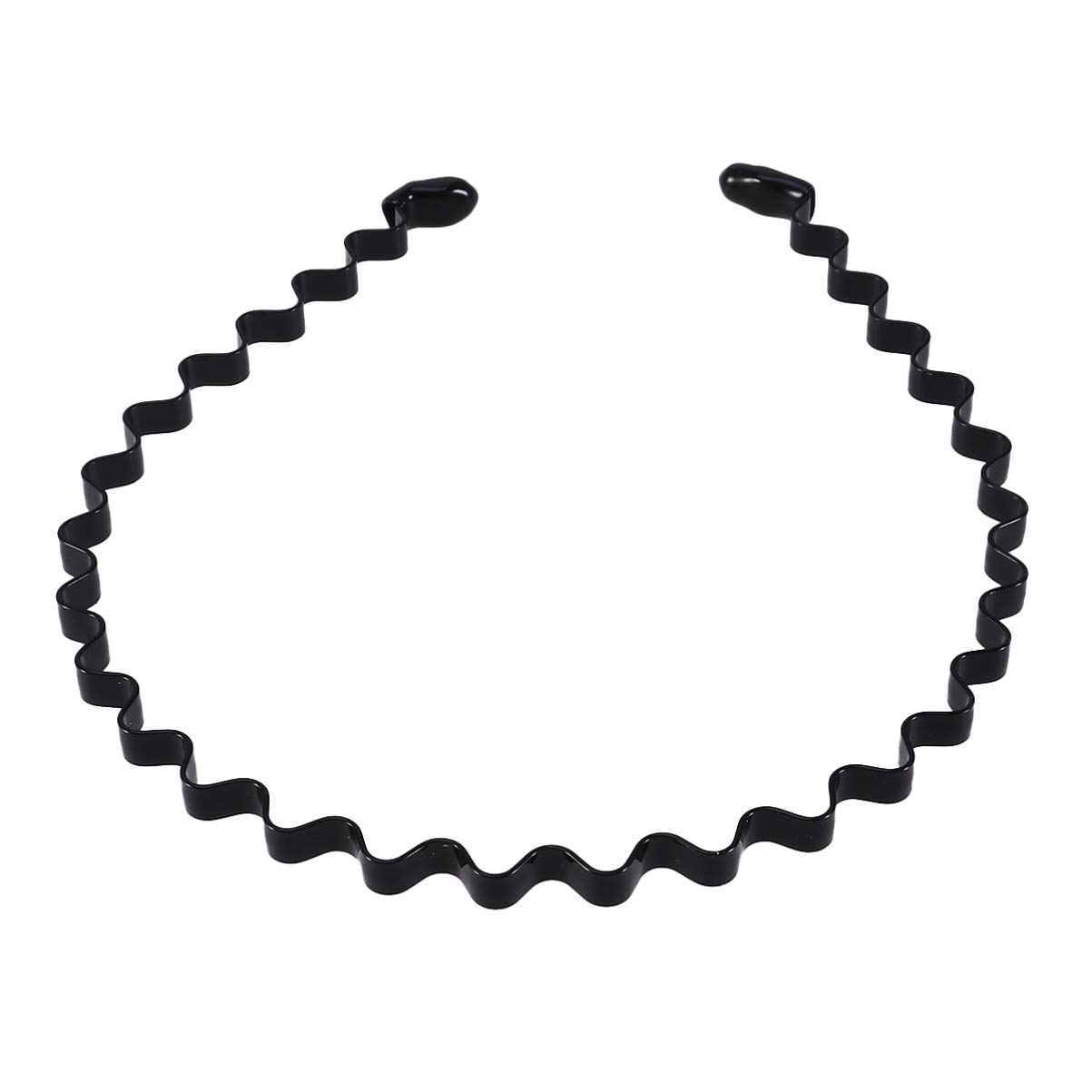 KALLORY 3pcs Black Hair Hoop Metal Headwear Women Hair Hoop Metal Hair Hoop Wave Hairband Men Women Headband Wavy Headband for Men Running Headbands for Men Elasticity Hairpin Women's