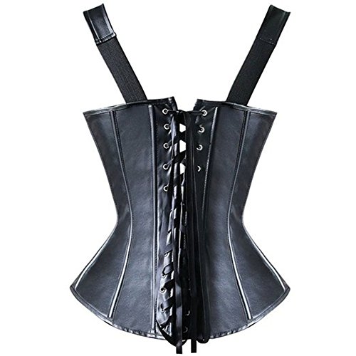 KUOSE Damen Vollbrust Lackleder Korsett Corsagentop Bustier Korsage – Bild 4