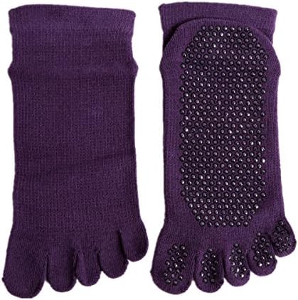 Non Slip Skid Full Toe Breathable for Ballet, Yoga, Pilates, Barre Toe Socks with Grips Cotton for Men Women
