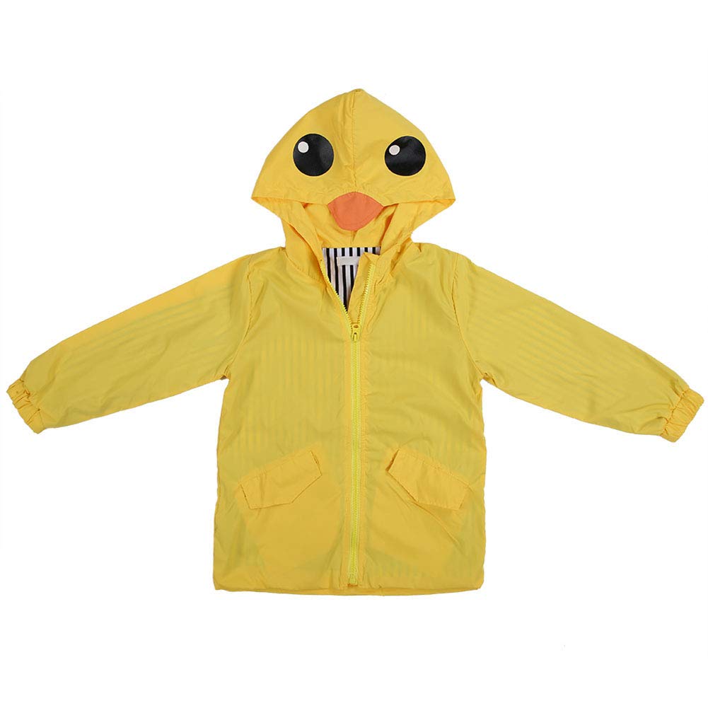 Baby Duck Raincoat, Summer Baby Boy Girl Duck Waterproof Cute Cartoon Hoodie Zipper Lightweight Rainwear Coat Outfit(110)