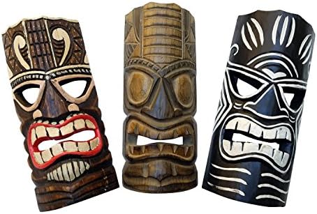 Tiki Mask Trio Wall Decor - Bundle Of Three Designs