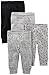 Simple Joys by Carter's Baby 4-pack Pant, black/grey/dino/anchor, 6-9 Months