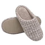 HomeIdeas Women's Cashmere Cotton Knitted Anti-slip House Slippers