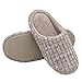 HomeIdeas Women's House Indoor Slippers Memory Foam Slip-on Bedroom Cozy Summer Lightweight Outdoor Shoes with Rubber Sole (Size 7-8 B(M) US, Beige)