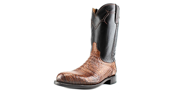 Handmade Dustin Belly Caiman Roper Boot 