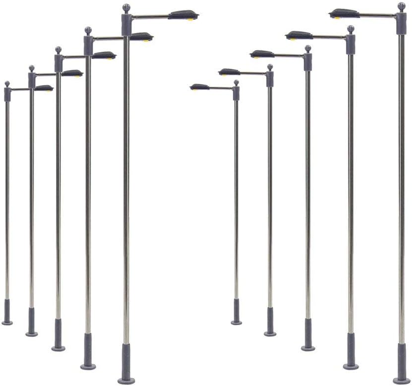 NAJING 100mm Model Railway Train Lamp Post Street Lights HO OO Scale Bright White LED 10pcs