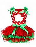 NNJXD Girl Santa Claus Pattern Polka Dot Bow Red Dress