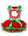 NNJXD Girl Santa Claus Pattern Polka Dot Bow Red Dress
