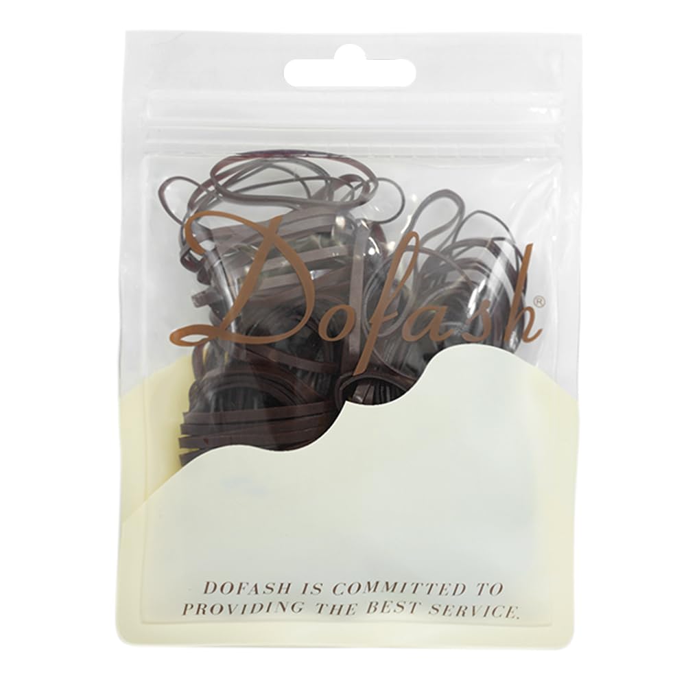 Dofash 2*75MM Snag-free Elastic Hair Ties Rubber Bands for Hair Elastic Hair Bands Hair Rubber Bands Hair Elastics for Women's Hair - 150pcs (Brown) — image 1
